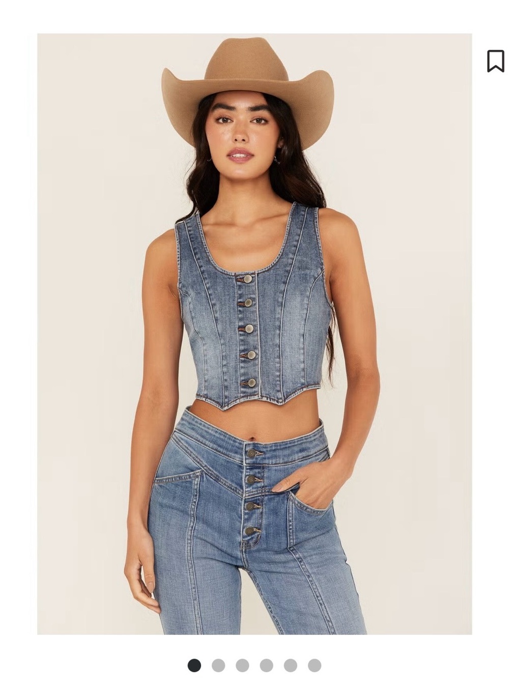 Idyllwind Ivywood Denim Vest Women’s Large Medium Wash Western Corset Top